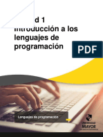 Unidad 1 Introducción A Los Lenguajes de Programación