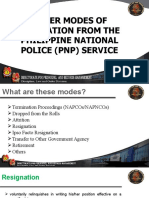 Other Modes of Separation From The Philippine National Police (PNP) Service