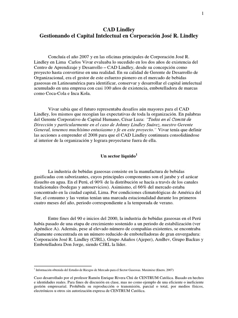 Caso - CAD Lindley | PDF | Business | Economias