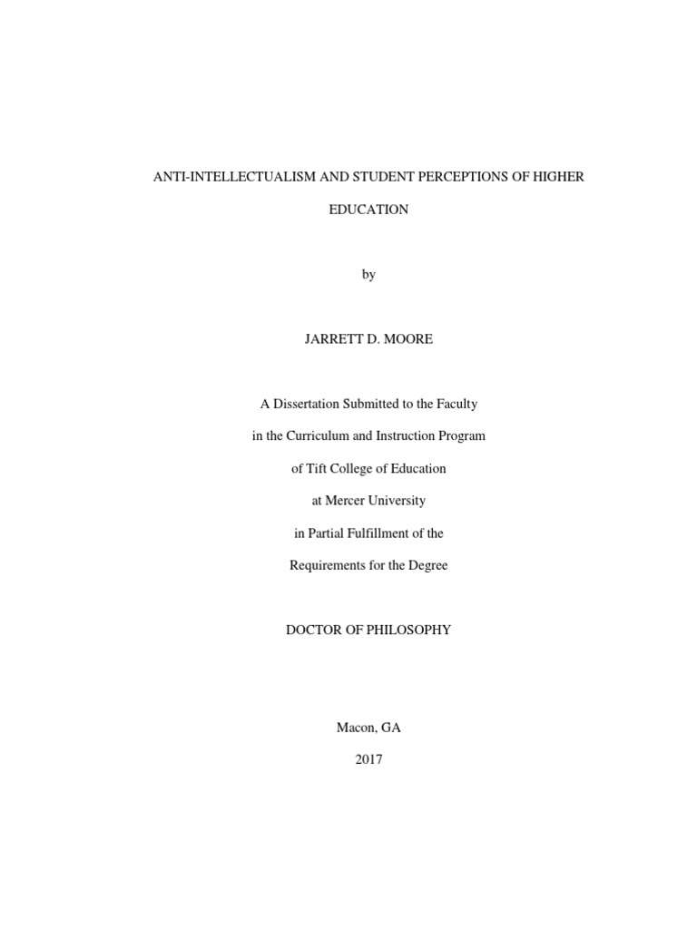 Anti Intellectualism Pdf