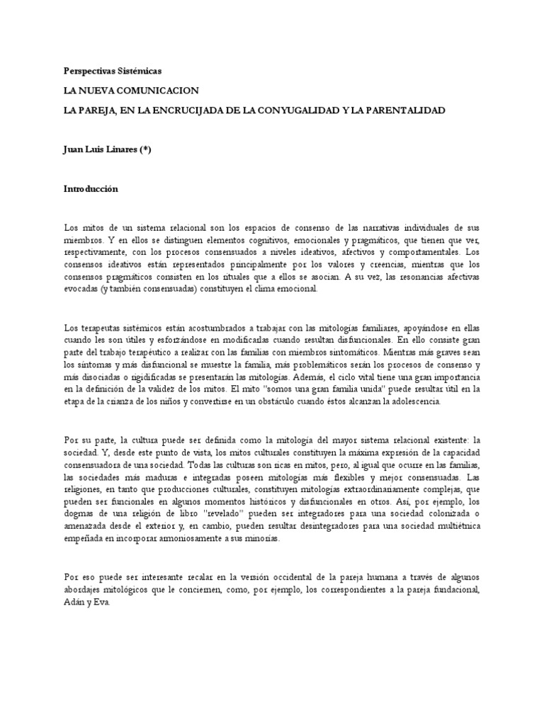 Conyugalidad Y Parentalidad En La Mitología Pdf Relaciones