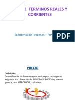 Precio. Terminos Reales Y Corrientes: Economía de Procesos - FIPP - UNI