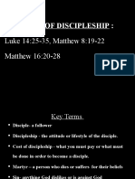 Cost of Discipleshipp
