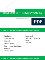 First Law of Thermodynamics: Physical Chemistry 1