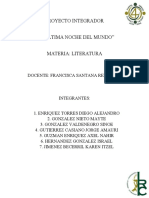Proyecto Integrador "La Ultima Noche Del Mundo" Materia: Literatura