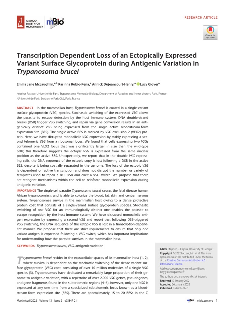 2022Transcription Dependent Loss of an Ectopically Expressed Variant
