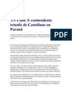 TN Clase 3: Contundente Triunfo de Castellano en Paraná: Noticia Deportiva: 1