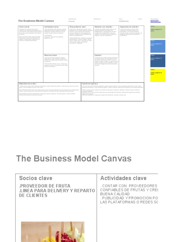 Modelo de Negocio Canvas - Heladeria | PDF | Cliente | Business