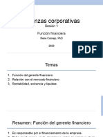 Finanzas Corporativas: Sesión 1 Función Financiera