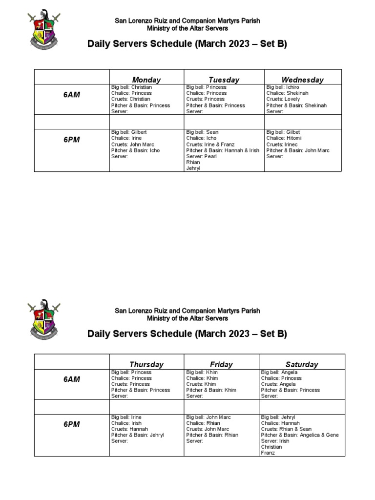 Daily Mass March 2023 Set B PDF