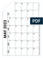 May Calendar 2023 Printable Blank