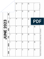 June Calendar 2023 Printable Blank