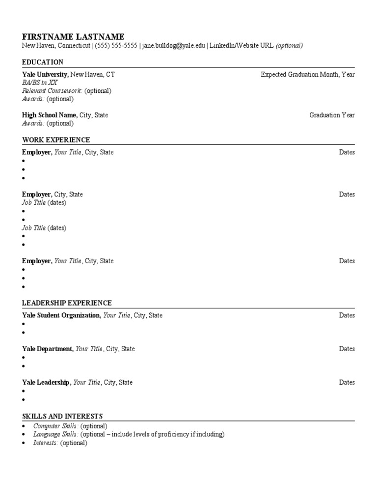 Yale College General Template v.1 | PDF
