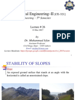 Geotechnical Engineering Lecture on Slope Stability Analysis
