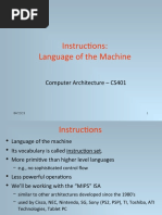 Instructions: Language of The Machine: Computer Architecture - CS401