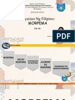 Kayarian NG Filipino: Morpema: President Ramon Magsaysay State University
