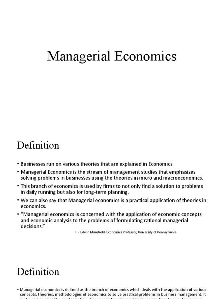 Cost Analysis In Managerial Economics Pdf