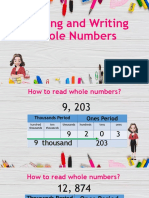 Reading and Writing Whole Numbers
