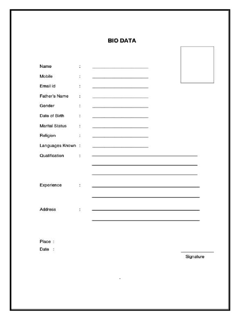 BIO DATA | PDF
