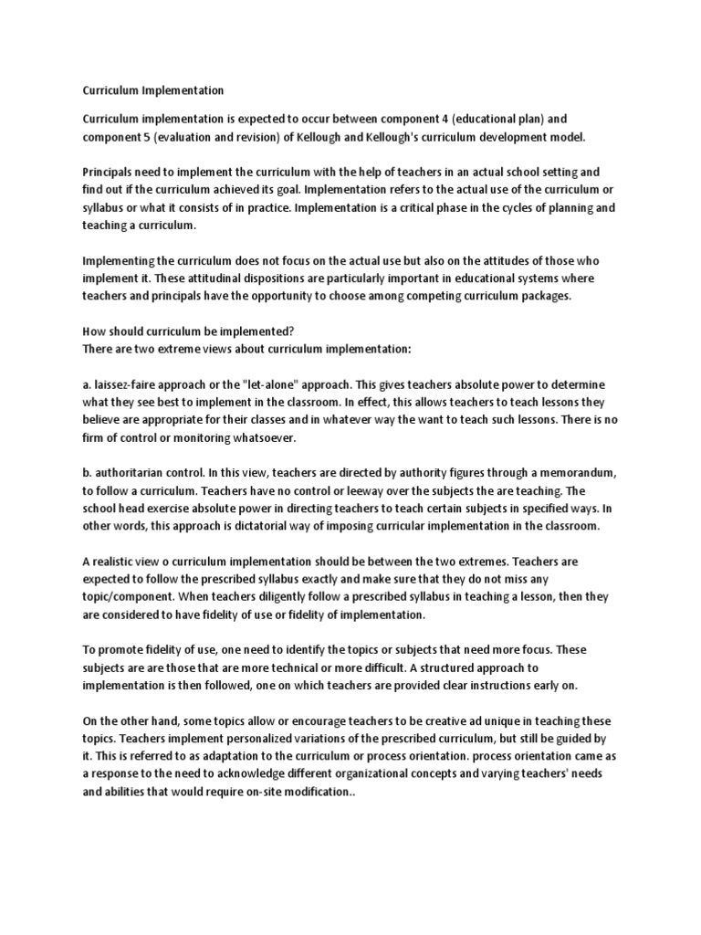 Curriculum Implementation | PDF | Curriculum | Teaching Method