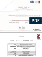 Certificado de Conformidad QCERT - Mastil y Postes Brazos (Metálicos) Linuminaria - Marca TABLEROS Y POSTES