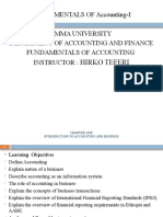 fUNDAMENTALS OF Accounting-I Jimma University Department of Accounting and Finance Fundamentals of Accounting Instructor