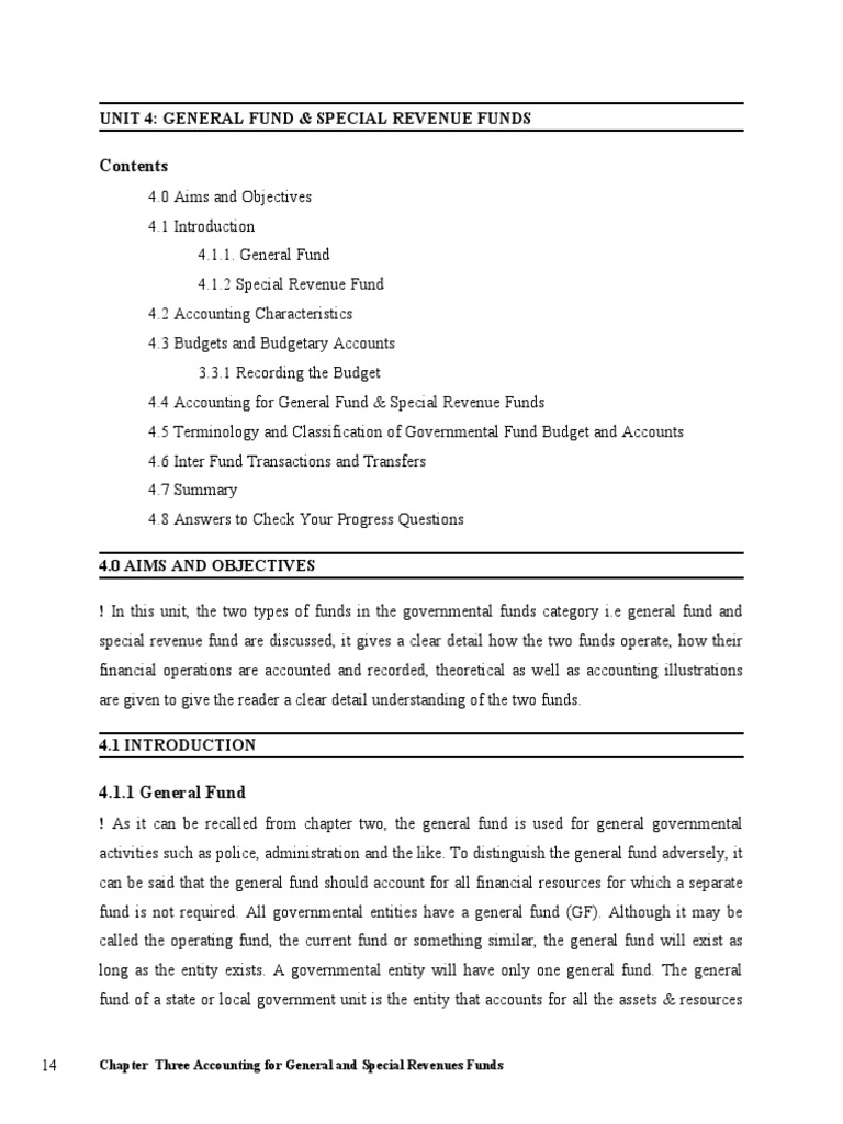 General Fund and Special Revenue Funds | PDF | Finance & Money Management