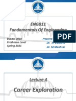ENG011 Fundamentals Of Engineering Career Exploration