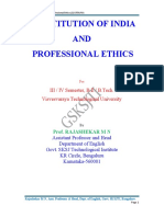 Constitution of India AND Professional Ethics: III / IV Semester, B.E / B.Tech. Visvesvaraya Technological University