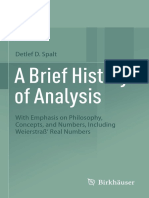 A Brief History of Analysis: Detlef D. Spalt