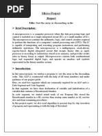 Micro-Project: Title: Sort The Array in Descending Order Description