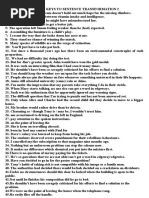 Answer Keys To Sentence Transformation 2