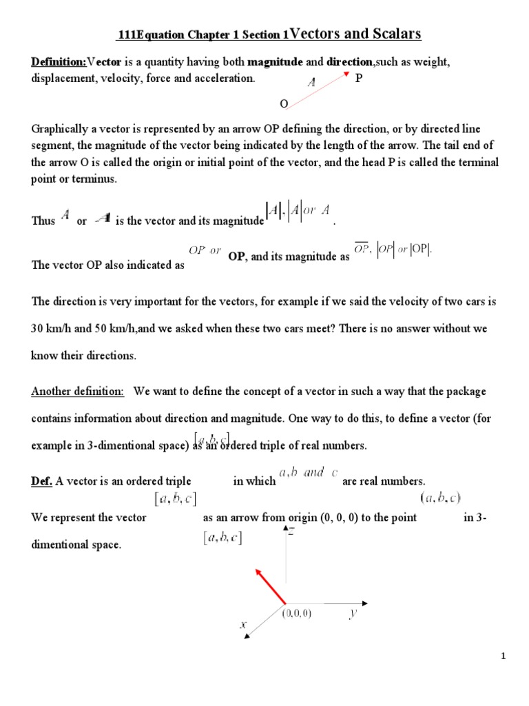 Vectors and Scalars (Repaired) PDF Euclidean Vector Basis (Linear