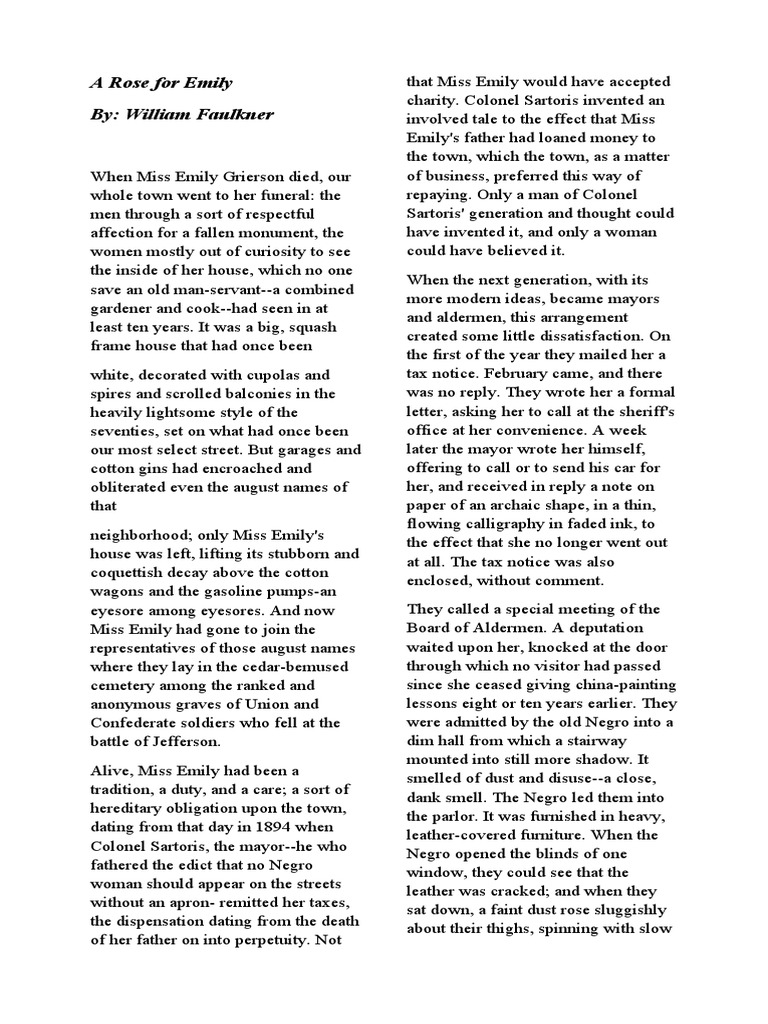 A Rose For Emily PDF
