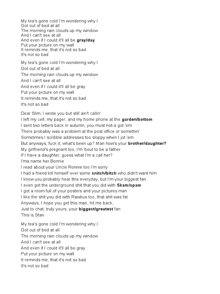 "Wieso, Eminem?!" Stans Fragen Sich Nach Diesem Satz. - s14pqkx