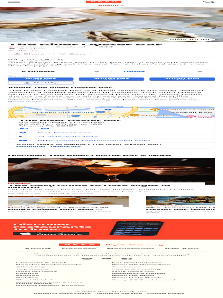 Book Your The River Oyster Bar Reservation Now On PDF Restaurants