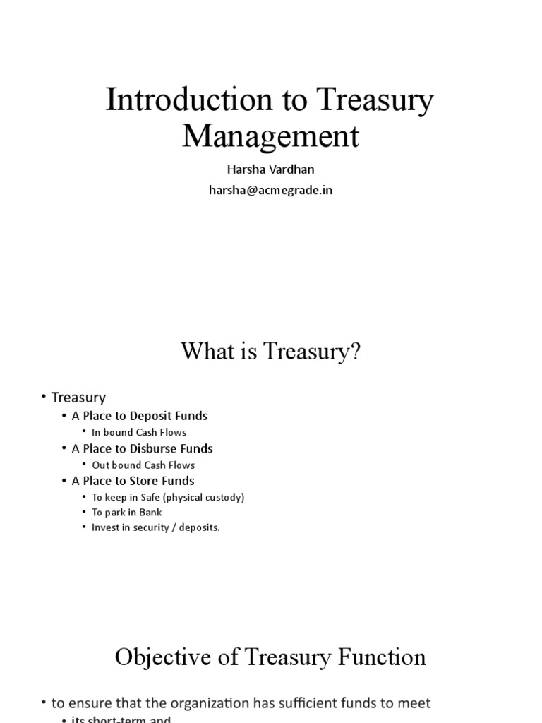 Treasury Management PDF Banks Market Liquidity