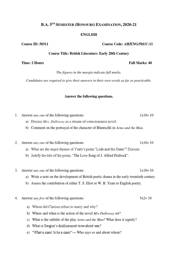 B.A. 5 S (H) E, 202021 PDF