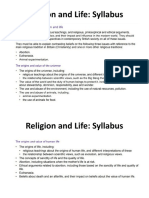 Religion and Life: Syllabus