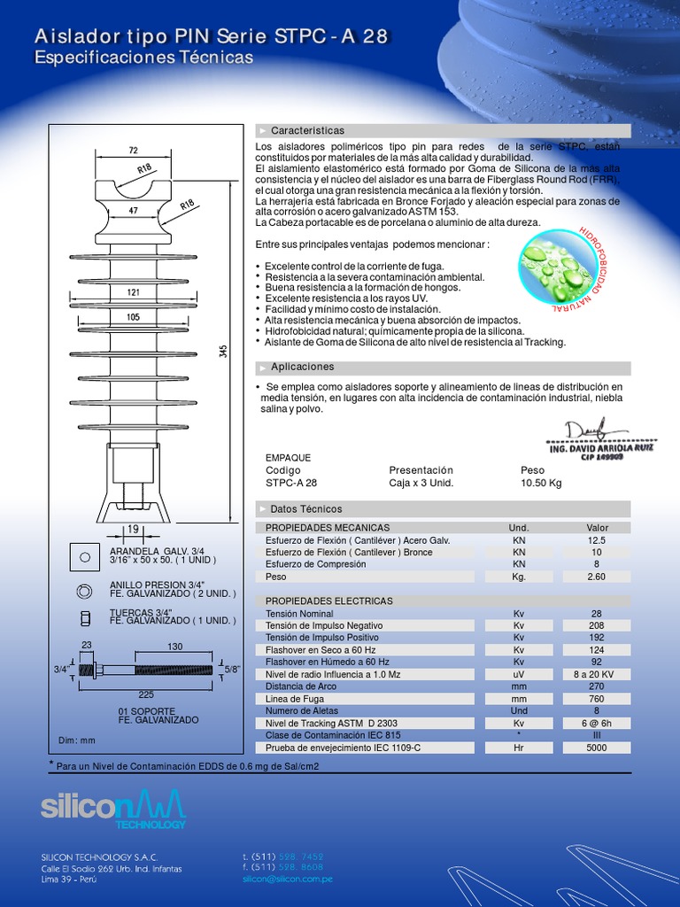 1.0 Aislador Polimerico Tipo Pin Stpc-A28 | PDF