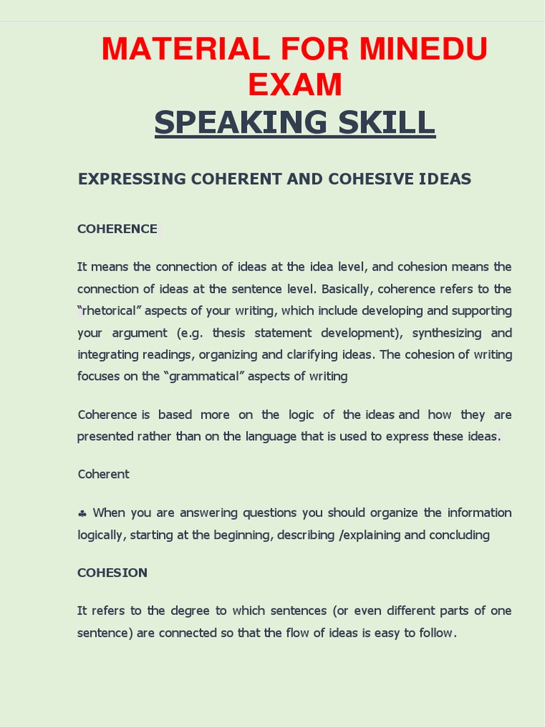 Speaking Skill 1 Pdf