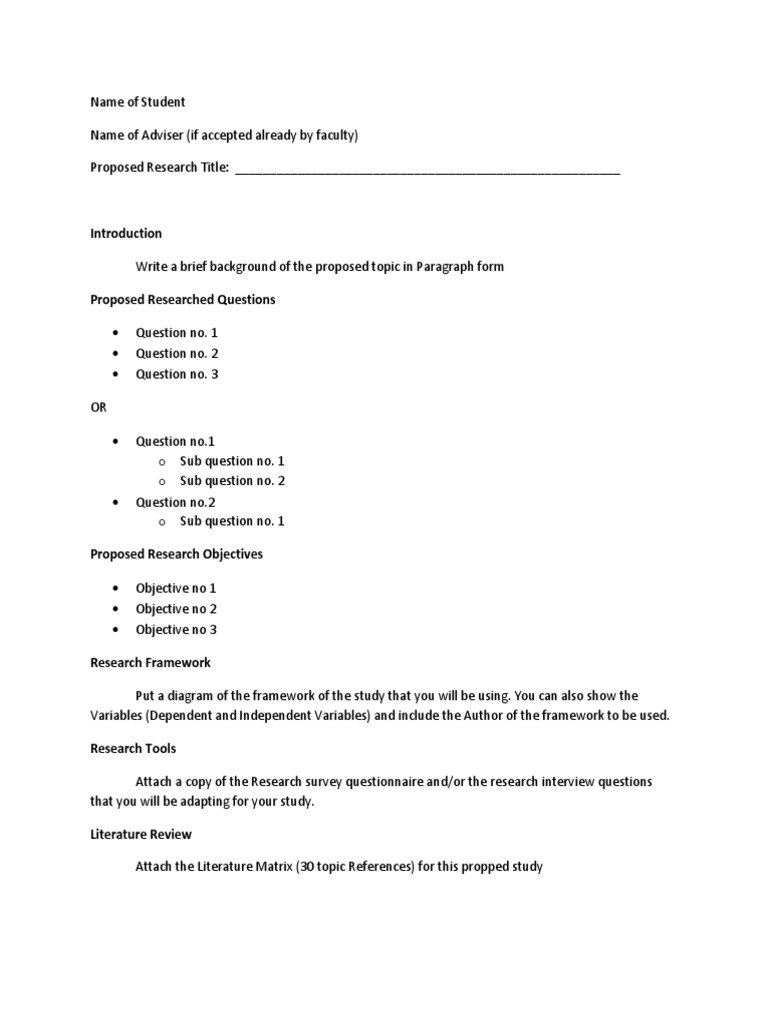 Topic Proposal Template for Research | PDF