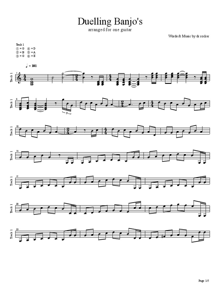 Delivrance Duelling Banjos Duelling Banjo's PDF