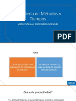Ingeniería de Métodos y Tiempos: Víctor Manuel Del Castillo Miranda