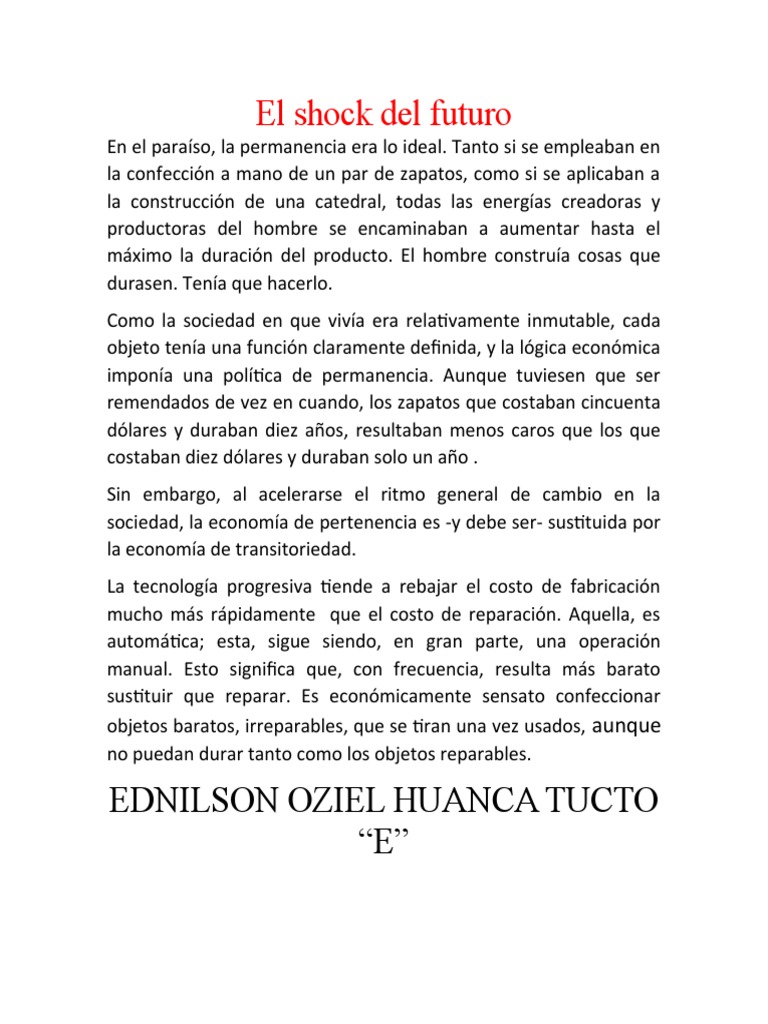 El Shock Del Futuro | PDF