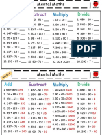 Grade 6 Mental Maths Worksheet 1