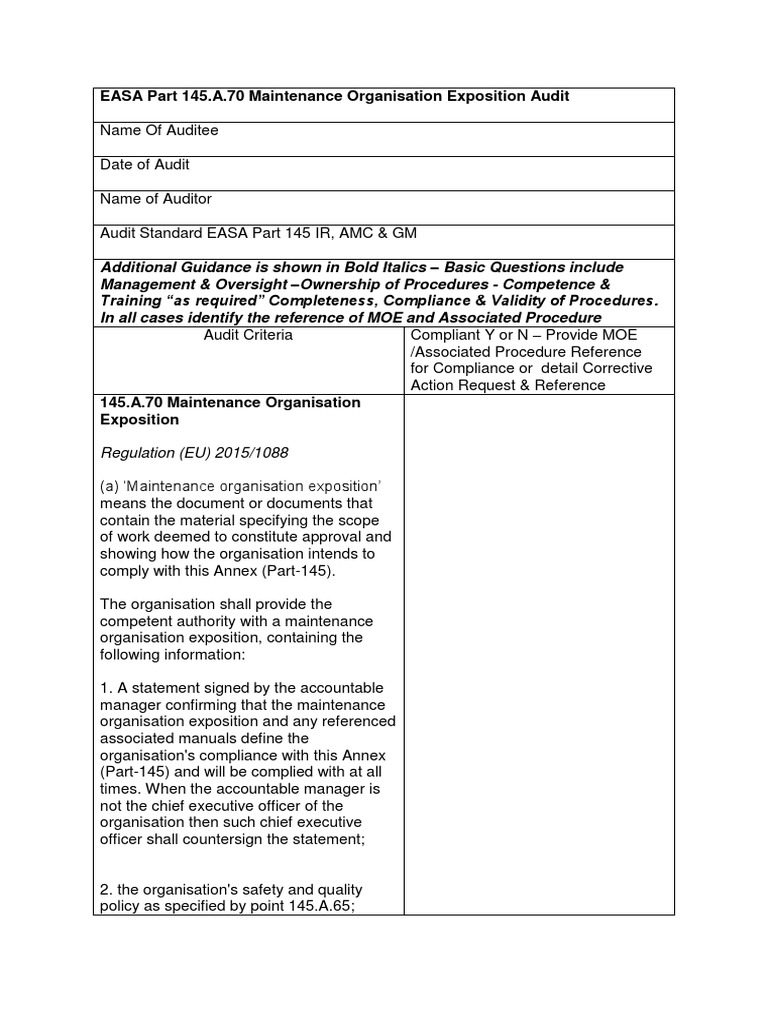 easa-part-145-a-70-maintenance-organisation-exposition-audit-pdf