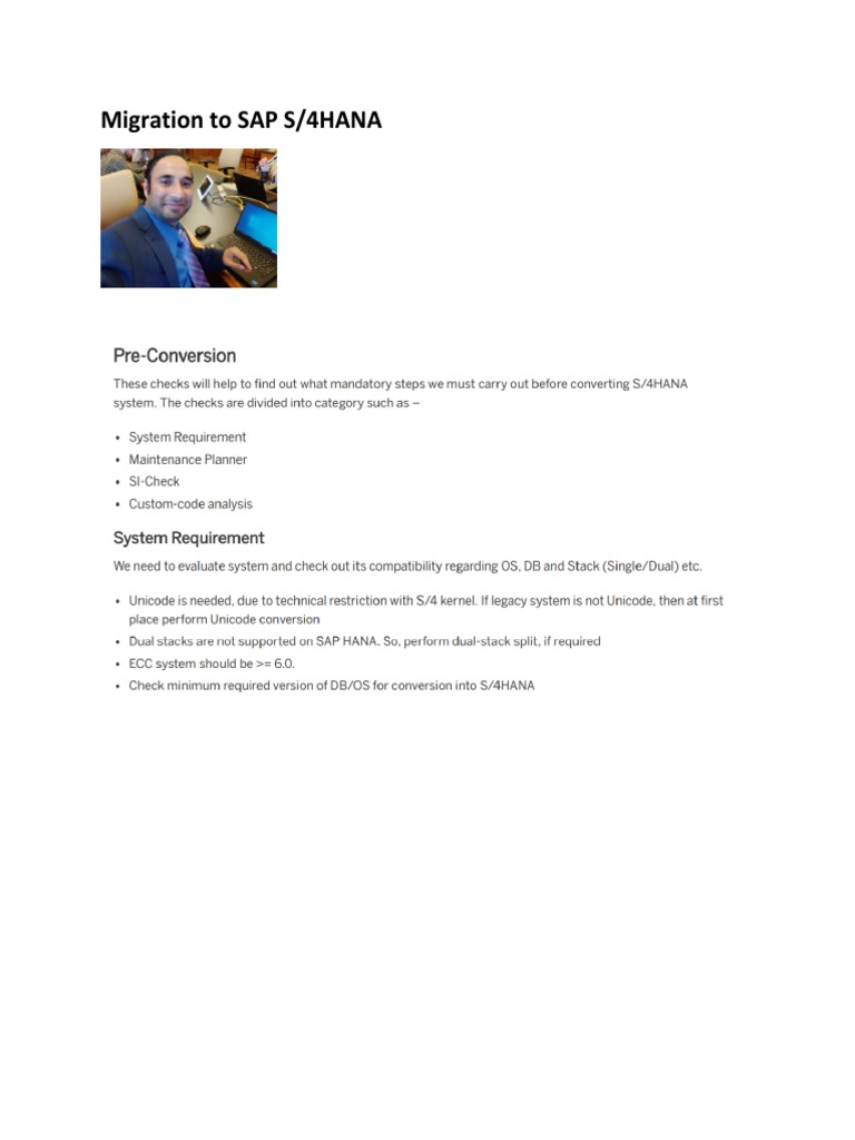 Migration To SAP S4 HANA | PDF