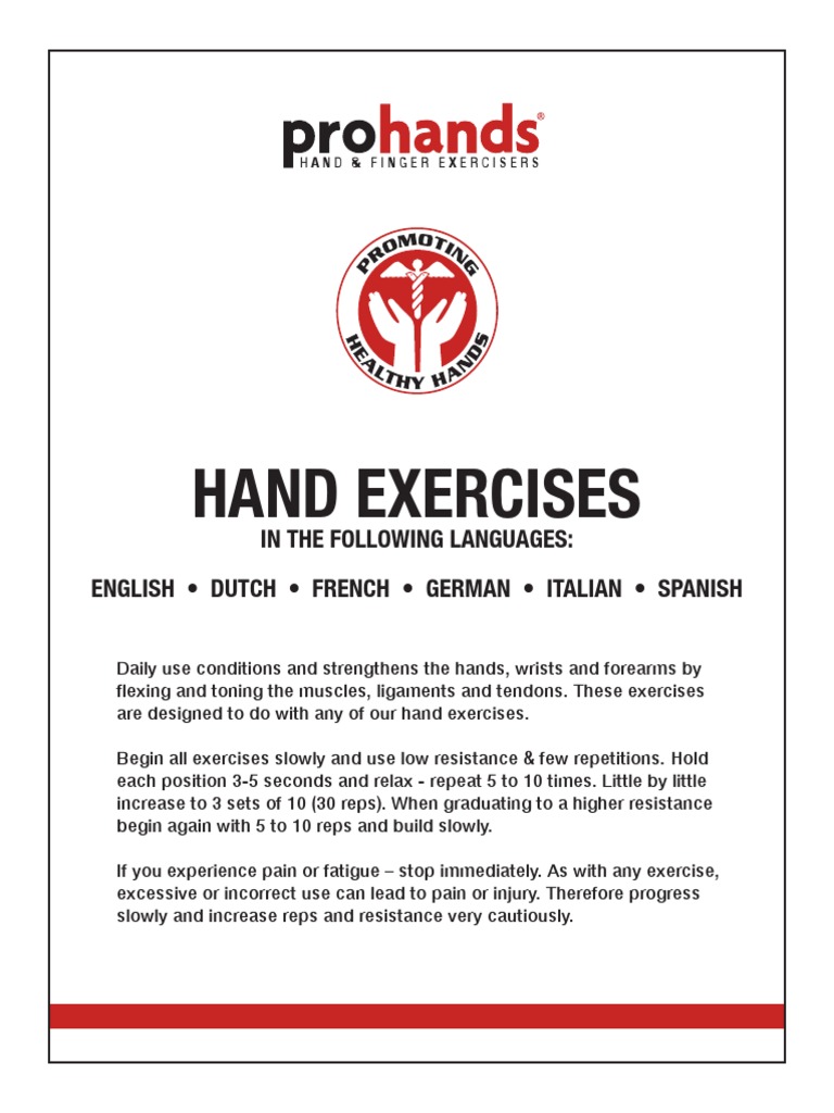 Prohands Exercises For Multi-Language | PDF | Hand | Finger