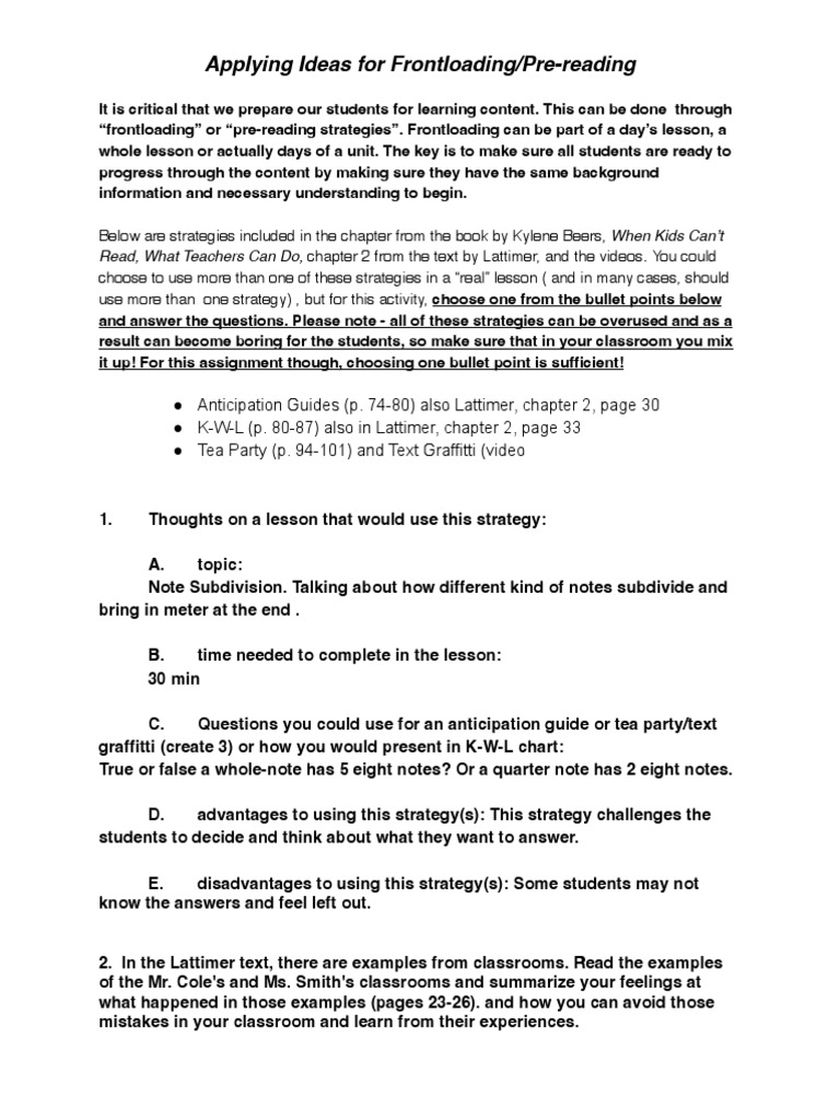Strategies for Effective Frontloading | PDF | Career & Growth